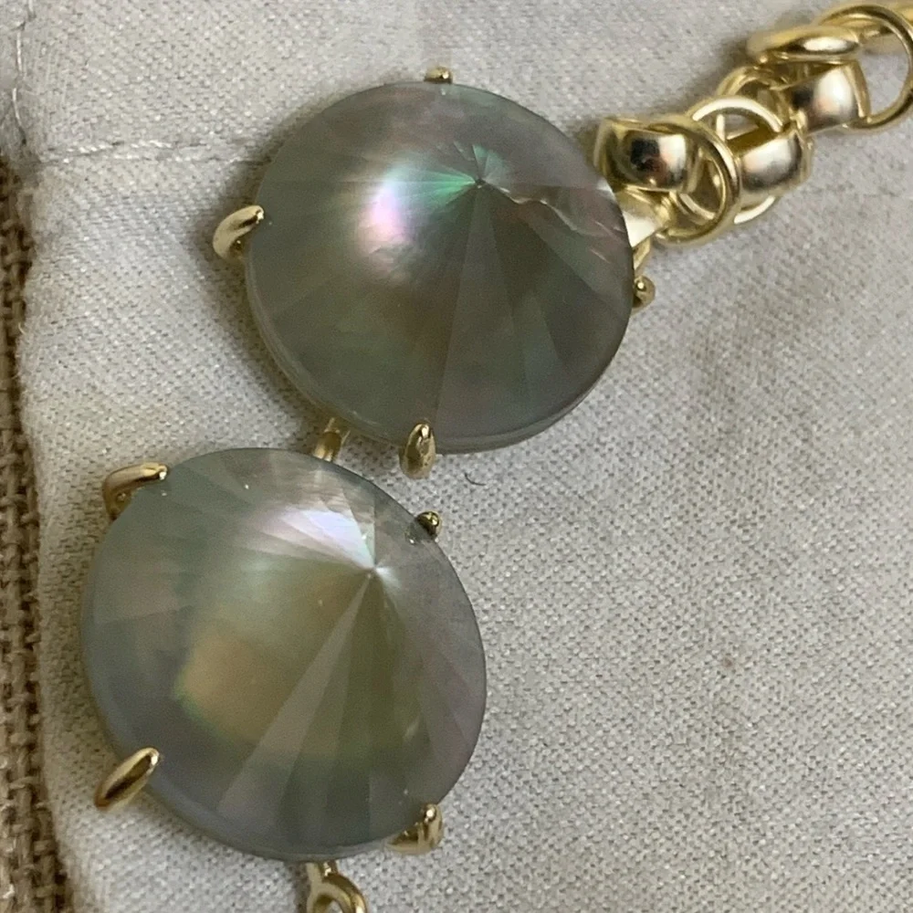 Kendra Scott NWT Jolie Gray Illusion 14K Gold-Plated Statement Necklace +Pouch
